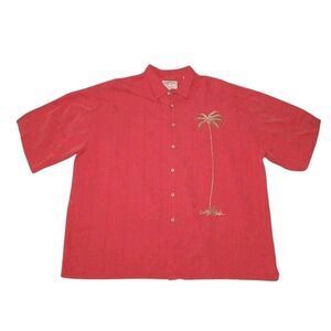 Bamboo Cay Men's 4XL Shirt Button Up Salmon Color Short Sleeve Fine Resortwear‎